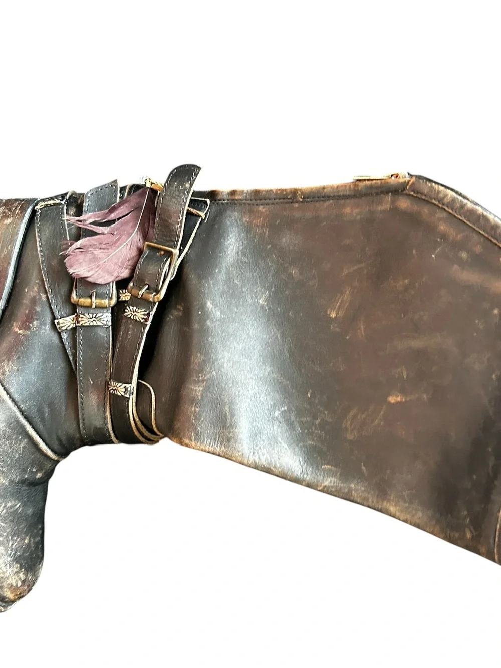 Free Bird Brown Leather Ankle Boots with Silver-Tone Buckles Size 8